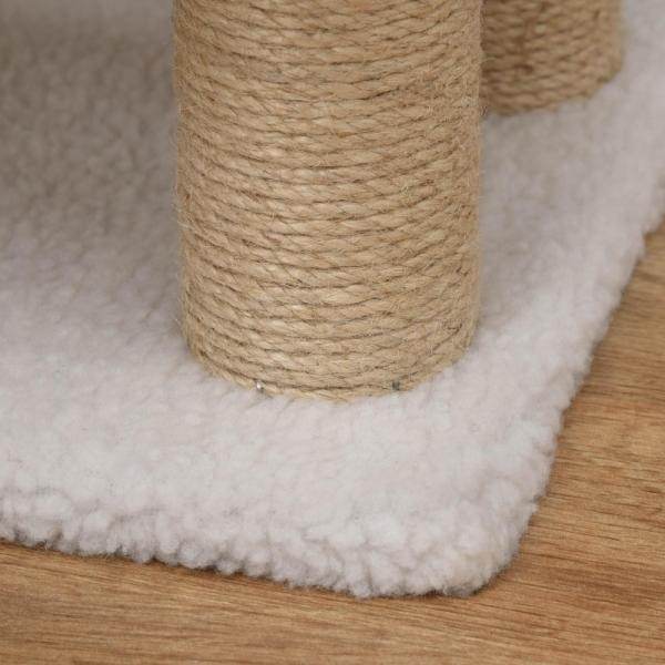 Haustiertreppe Ball 4-stufige Katzentreppe Hundetreppe Tiertreppe Jute Weiss - Palo24
