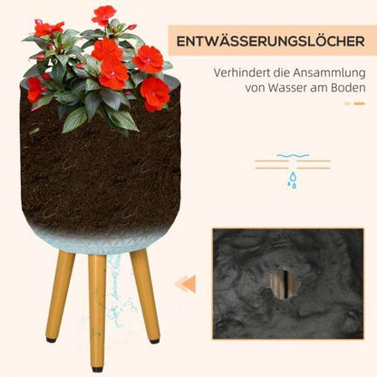 2er-Set Pflanzenständer, wetterbeständig, abnehmbare Beine, 31 cm x 31 cm x 55 cm, Grau - Palo24