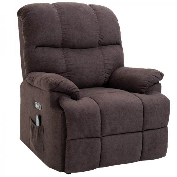 Massagesessel mit Wärmefunktion USB-Anschluss Braun - Palo24