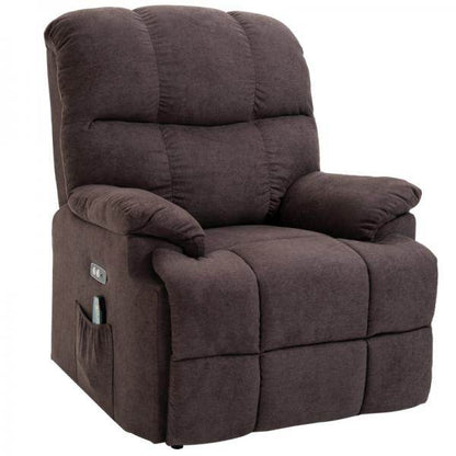 Massagesessel mit Wärmefunktion USB-Anschluss Braun - Palo24
