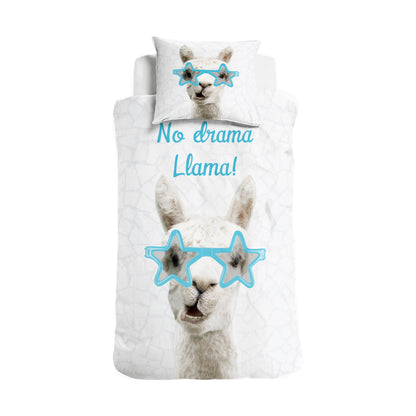 Bettbezug No Drama Llama Weiss 140 x 220 cm - Palo24