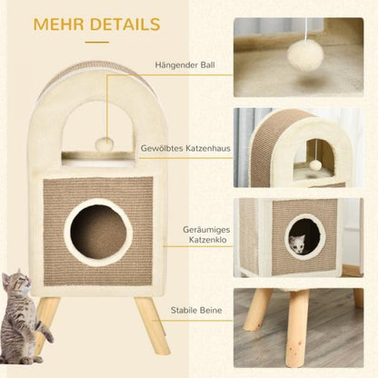 Kratzbaum Katzenhöhle Spielbällen Katzenbett Kratzmatte Sisal Kaffee - Palo24