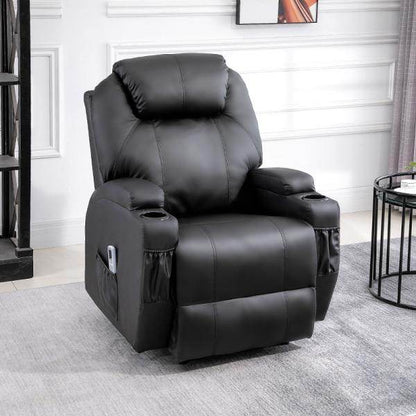 Massagesessel Elektrisch Massagefunktion Liegefunktion Schaumstoff Schwarz - Palo24