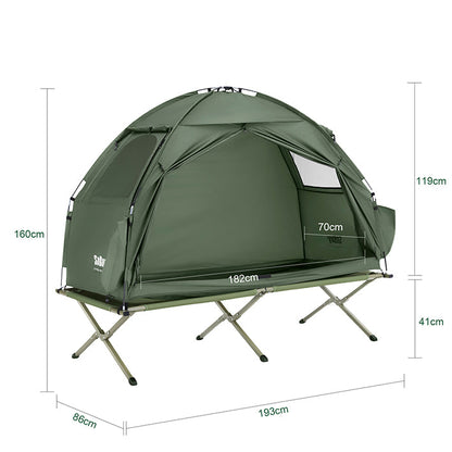 3in1-Zelt Campingzelt Einzelzelt Grün