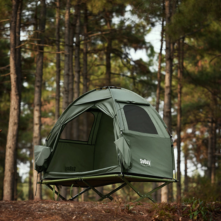 3in1-Zelt Campingzelt Einzelzelt Grün