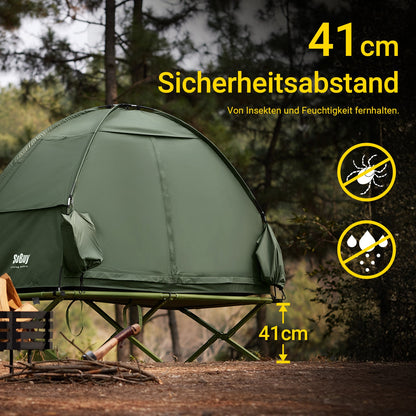 3in1-Zelt Campingzelt Einzelzelt Grün
