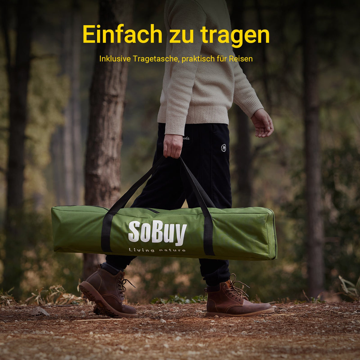 3in1-Zelt Campingzelt Einzelzelt Grün