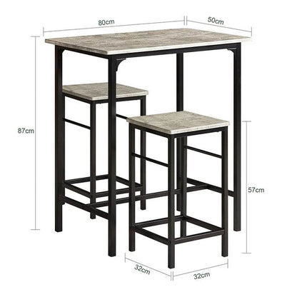 Bartisch mit 2 Hockern Bartisch set 3-teilig - Palo24