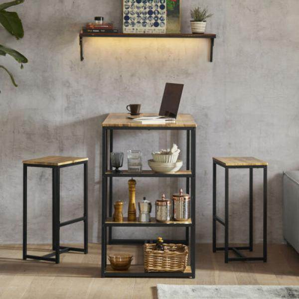 Bartisch Mit 2 Stühlen | Bartisch Set | 3-Teilig - Palo24