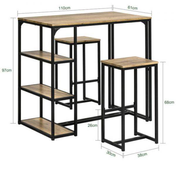 Bartisch Mit 2 Stühlen | Bartisch Set | 3-Teilig - Palo24