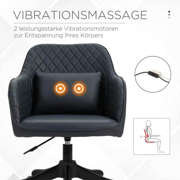Massage Bürostuhl Drehstuhl mit Vibrationsfunktion PU Anthrazitgrau - Palo24