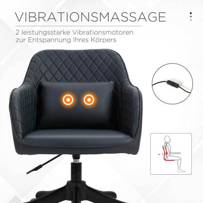 Massage Bürostuhl Drehstuhl mit Vibrationsfunktion PU Anthrazitgrau - Palo24