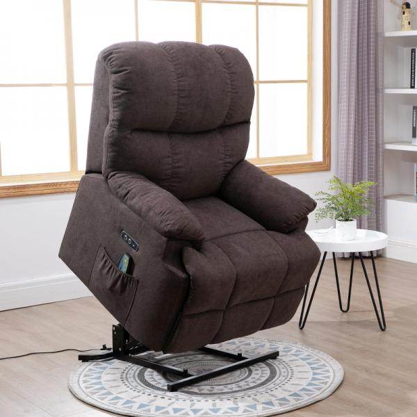 Massagesessel mit Wärmefunktion USB-Anschluss Braun - Palo24