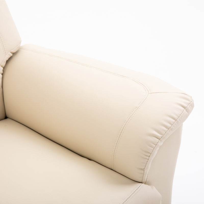 Massagestuhl mit Aufstehhilfe, 8 Vibrationspunkte, Heizfunktion, Fußstütze, Creme - Palo24
