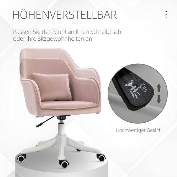 Bürostuhl mit Vibrationsfunktion USB-Schrittstelle Massagefunktion Lendenkissen höhenverstellbar Rosa - Palo24