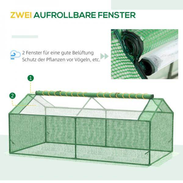 Foliegewächshaus mit Fenster Treibhaus Tomatenhaus Frühbeet 180 x 90 x 70 cm Grün - Palo24