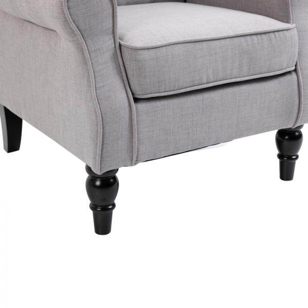 Einzelsessel Relaxsessel Ohrensessel Akzentsessel mit Tufting Polyester Grau - Palo24