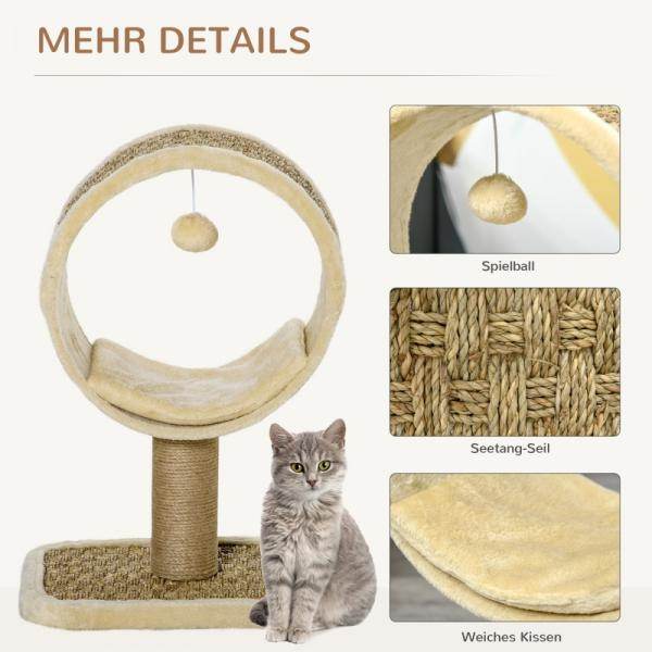 Katzenkratzbaum Klein Katzenbaum Katzenspielzeug Kletterbaum Jute Khaki+Hellbraun - Palo24