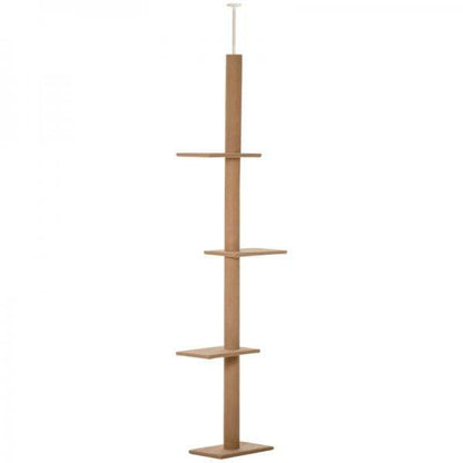 Kratzbaum Katzenbaum Kletterbaum Höhenverstellbar Hellbraun 43 x 27 x 228-260 cm - Palo24