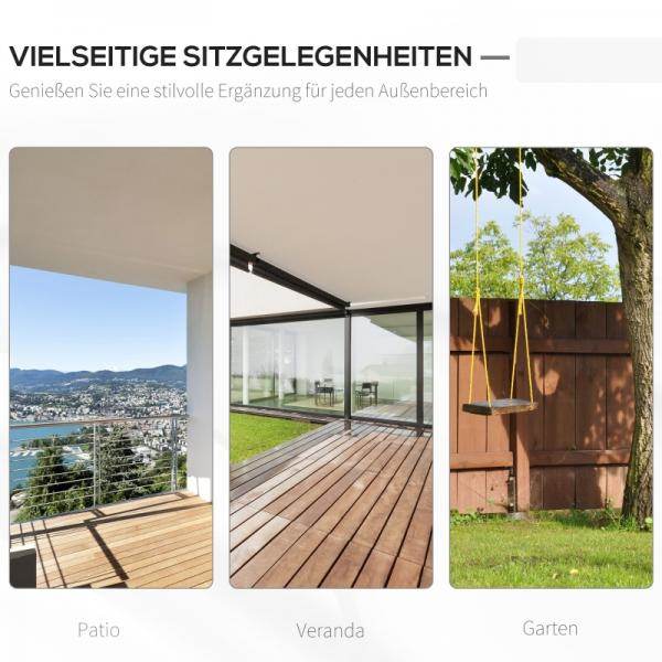 Gartenschaukel für 2 Personen Schaukelbank Hängebank Massivholz Patio Terrasse Hinterhof Weiss - Palo24