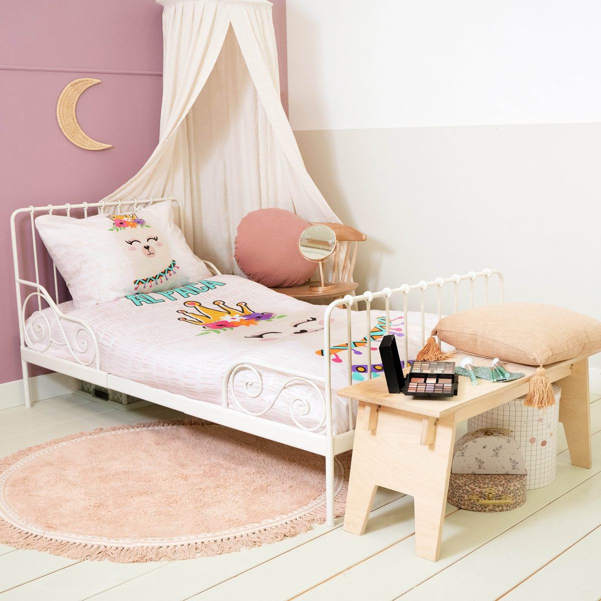 Bettbezug Princess Al Paca rosa 155 x 220 cm - Palo24