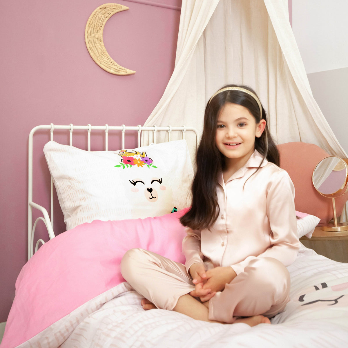 Bettbezug Princess Al Paca rosa 140 x 220 cm - Palo24