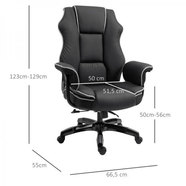 Ergonomischer Bürostuhl Höhenverstellbarer Stuhl mit Wippfunktion Schwarz - Palo24