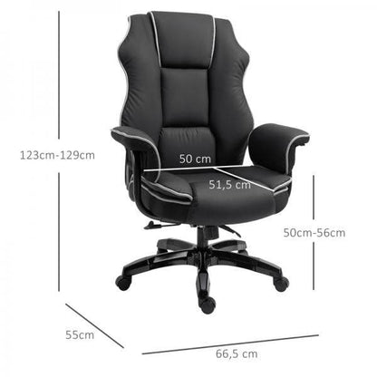Ergonomischer Bürostuhl Höhenverstellbarer Stuhl mit Wippfunktion Schwarz - Palo24