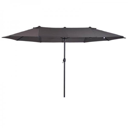 Sonnenschirm Doppelsonnenschirm Terrassenschirm mit Handkurbel Grau Oval - Palo24