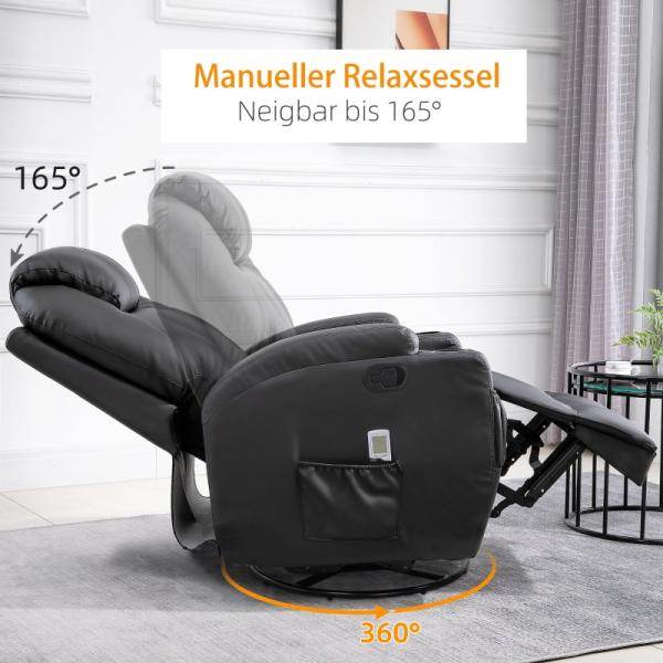 Massagesessel Elektrisch Massagefunktion 5 Massage-Modi Liegefunktion Schwarz - Palo24