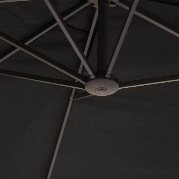 Sonnenschirm Doppelsonnenschirm Terrassenschirm mit Handkurbel Schwarz Oval - Palo24