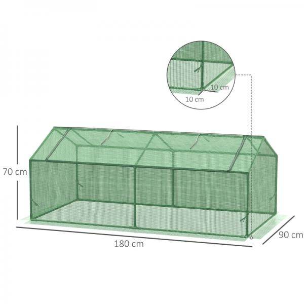 Foliegewächshaus mit Fenster Treibhaus Tomatenhaus Frühbeet 180 x 90 x 70 cm Grün - Palo24