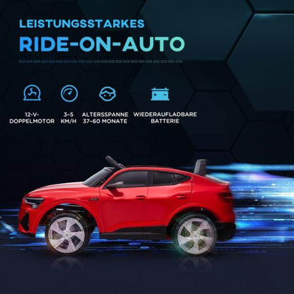 Kinder-Elektroauto, bis 5 km/h, mit Sicherheitsgurt, Fernbedienung Musikfunktion, rot - Palo24