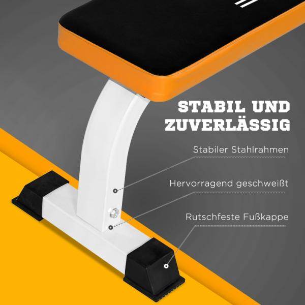 Hantelbank Flachbank Fitnissbank Multifunktion Trainingsbank Stahl Schwarz - Palo24