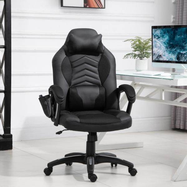 Bürostuhl Ergonomisch Massagesessel Gaming Stuhl Schwarz - Palo24