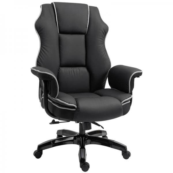 Ergonomischer Bürostuhl Höhenverstellbarer Stuhl mit Wippfunktion Schwarz - Palo24