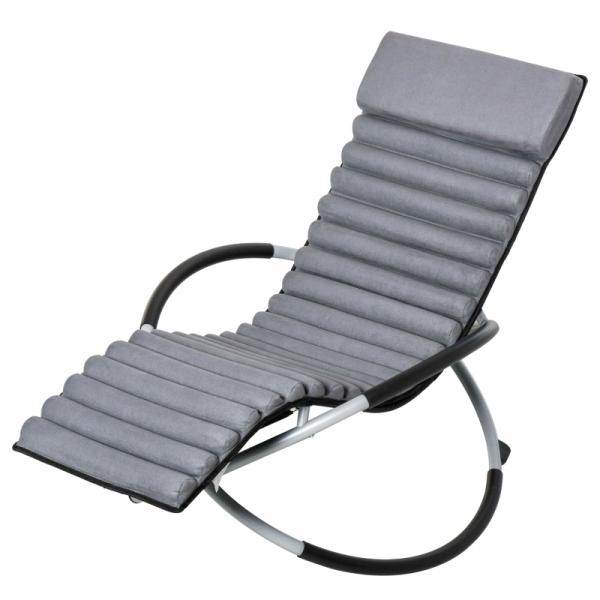 Schaukelstuhl ergonomischer 2 In 1 Schwingsessel Schaukelliege kugelförmig Dunkelgrau - Palo24