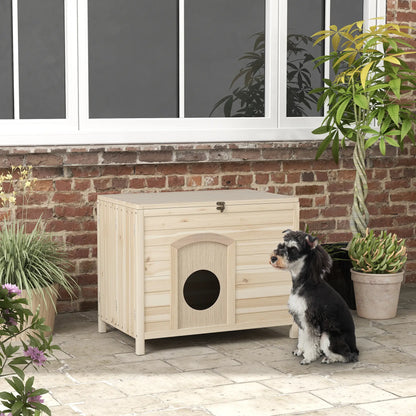 Maison pliable pour animaux de compagnie, bac à litière pour chat en bois massif