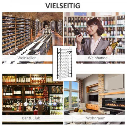 Weinregal Flaschenregal für 60 Flaschen Metall Schwarz - Palo24