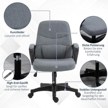 Chefsessel Massagesessel mit USB-Schnittstelle Grau - Palo24