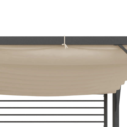 Pavillon Pergola Partyzelt Überdachung Einstellbares Stoffdach Polyester Beige
