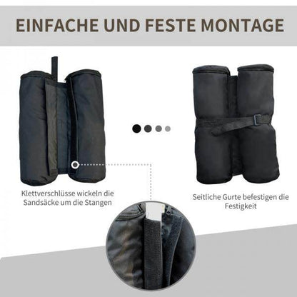 Pavillon Standfuss für Faltpavillon Partyzelt Festzelt 4 Stück 4er-Set schwarz - Palo24