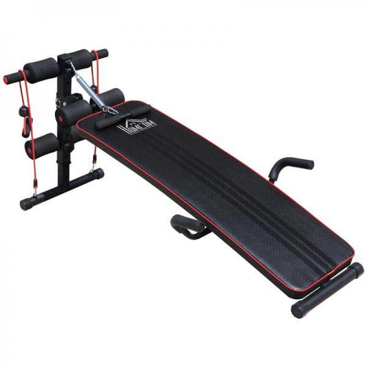 Sit Up Bank Bauchtrainer Trainingsbank Widerstandsbänder Stahl - Palo24