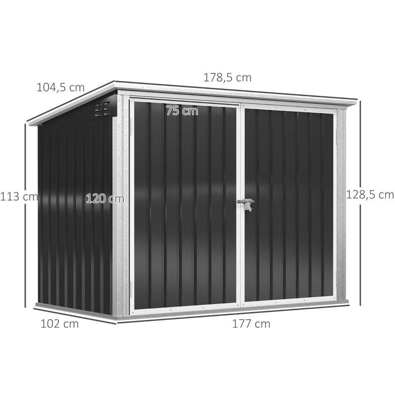 Mülltonnenbox Gerätebox Stahl Schwarz - Palo24