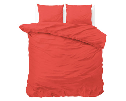 Bettbezug Satin Point Rot 200 x 220 cm - Palo24