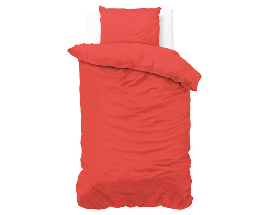 Bettbezug Satin Point Rot 140 x 220 cm - Palo24