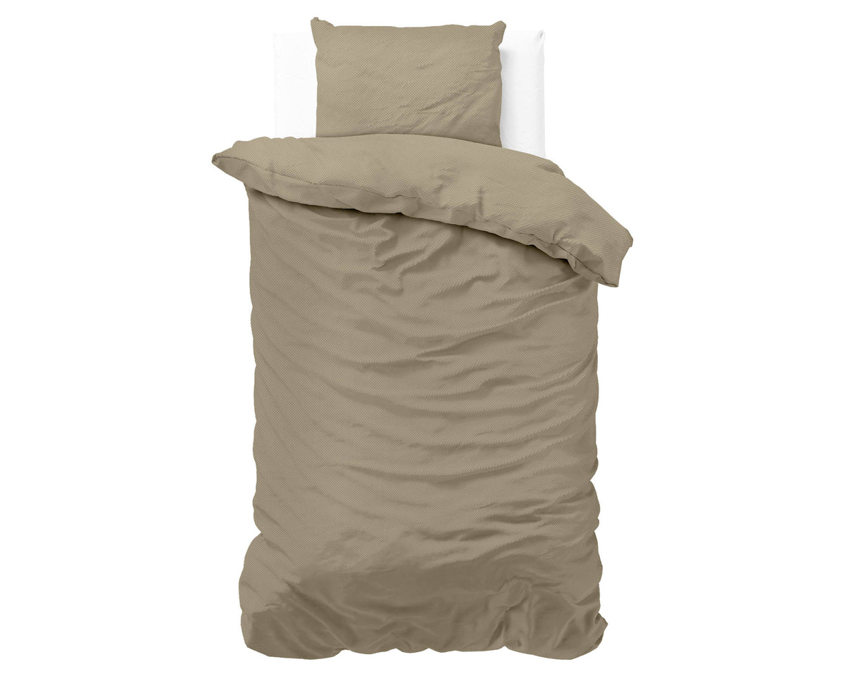Bettbezug Satin Point Taupe 140 x 220 cm - Palo24