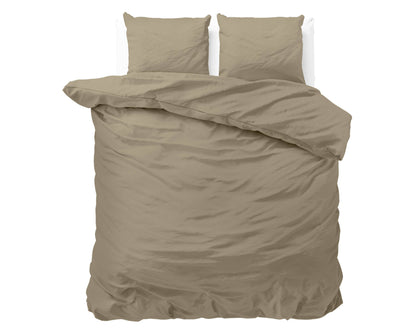 Bettbezug Satin Point Taupe 200 x 220 cm - Palo24