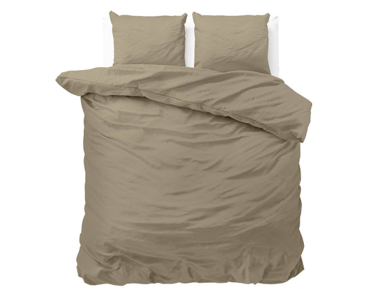 Bettbezug Satin Point Taupe 240 x 220 cm - Palo24