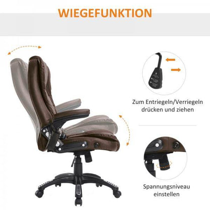 Massage-Chefsessel mit Wärmefunktion Gaming braun - Palo24